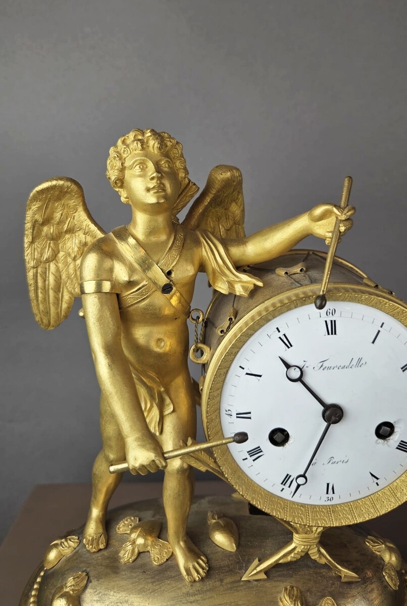 Empire gilt bronze mantel clock 