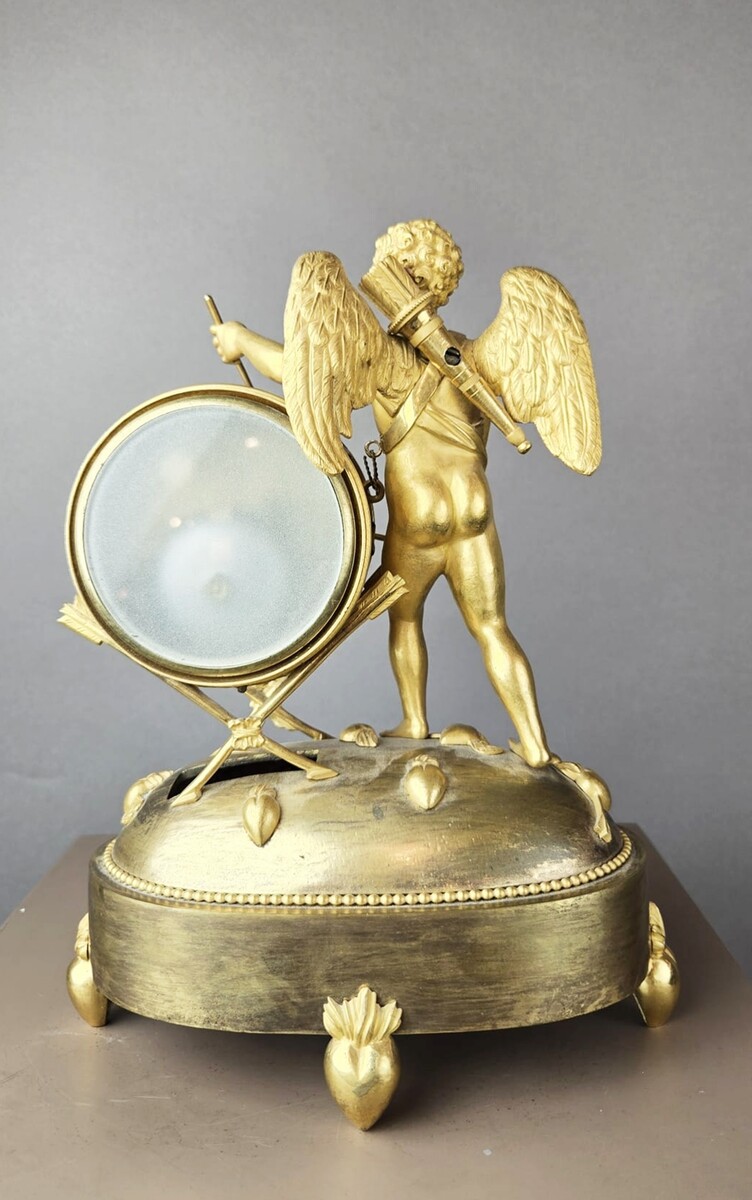 Empire gilt bronze mantel clock 