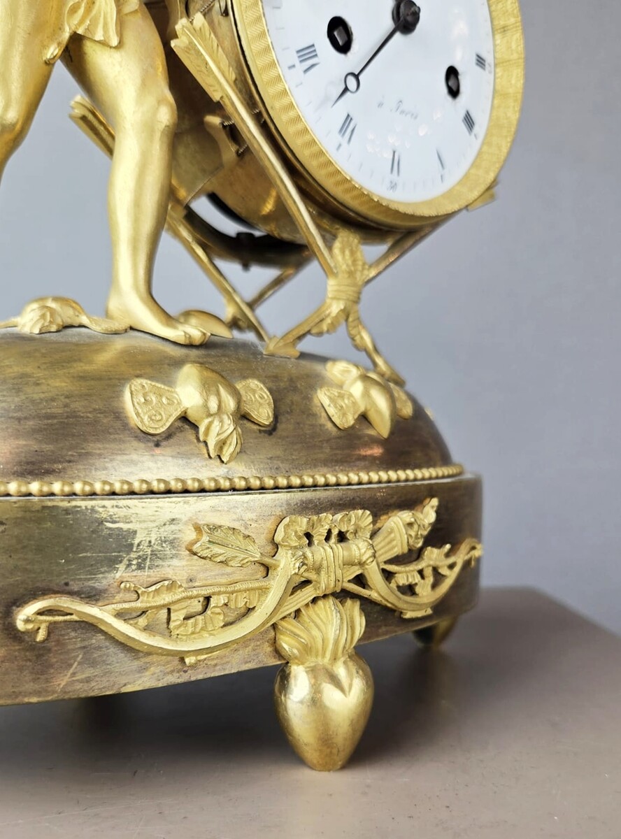 Empire gilt bronze mantel clock 