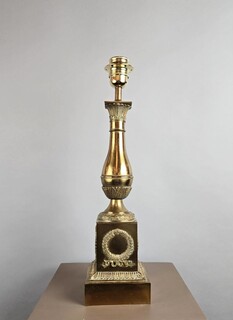 Empire style lamp base in bronze and brass, late 19th century