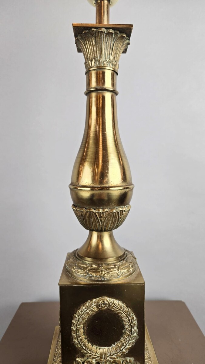 Empire style lamp base in bronze and brass, late 19th century