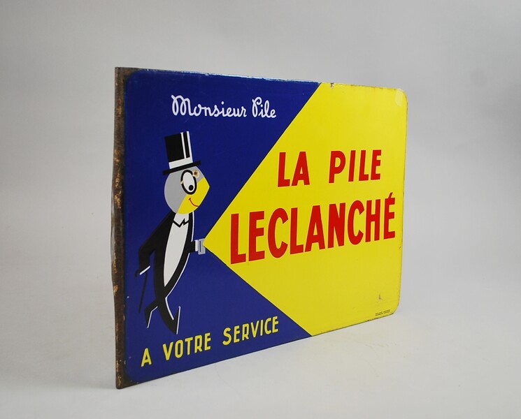 Enamelled advertising plate, Pile Leclanché