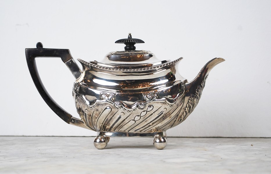 English silver teapot