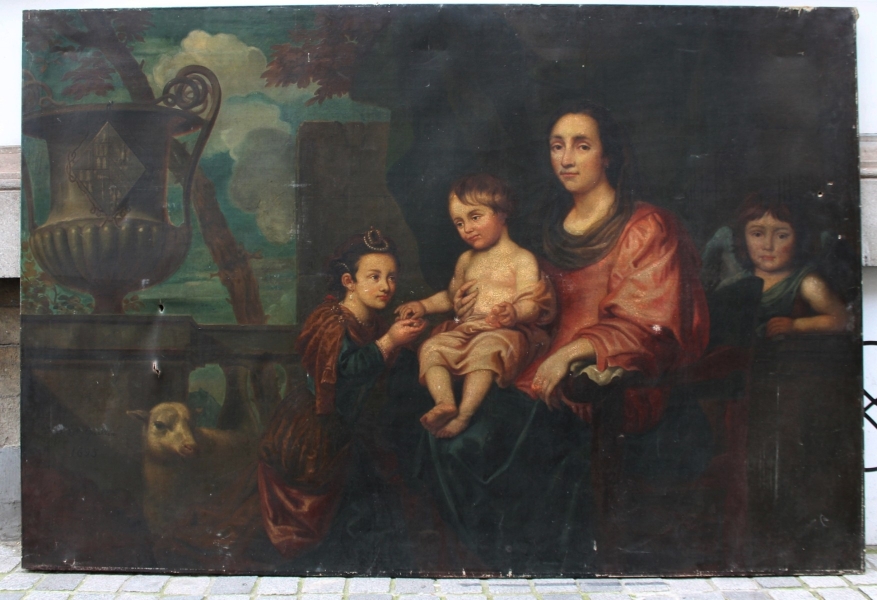 Family portrait, De Lossy coat of arms, after Jean Erasme Quellin