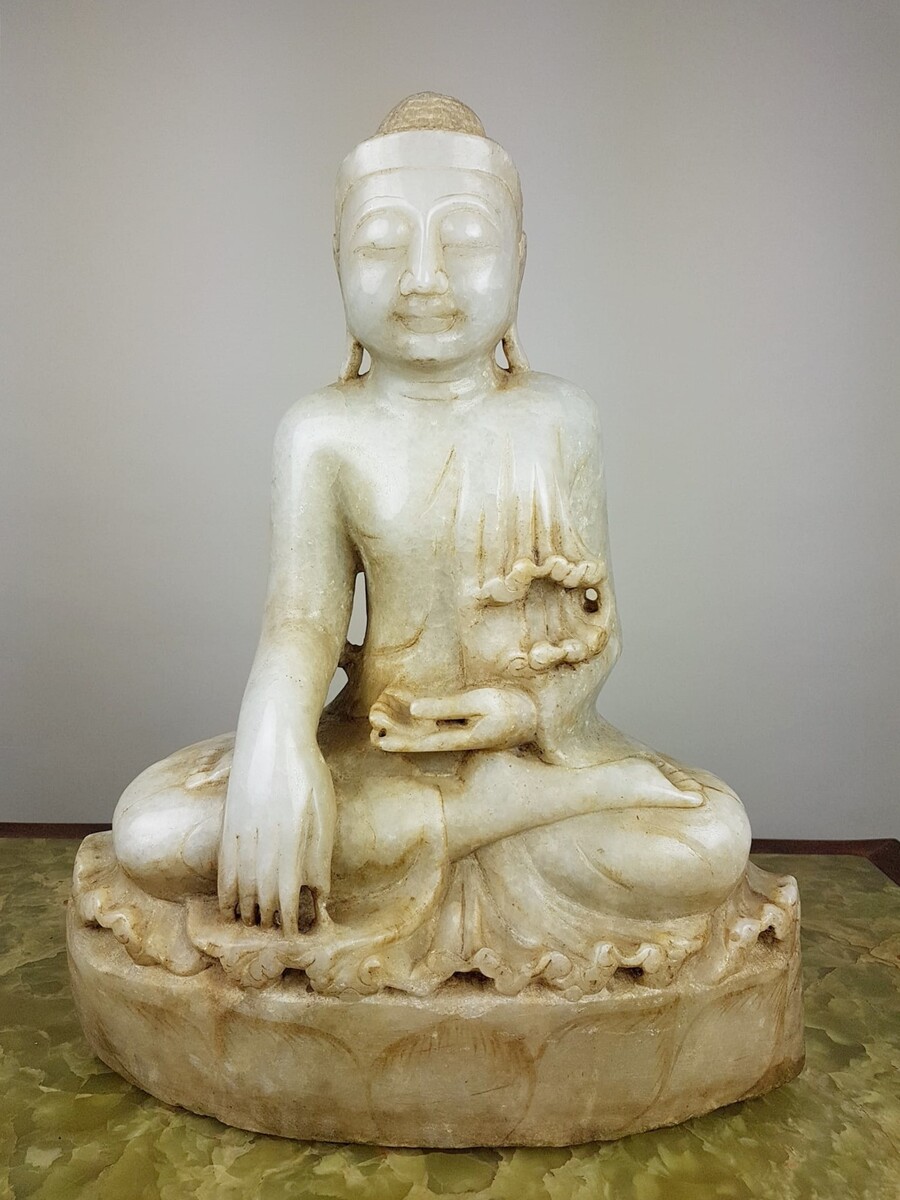 Finely carved stone Buddha, early 20th