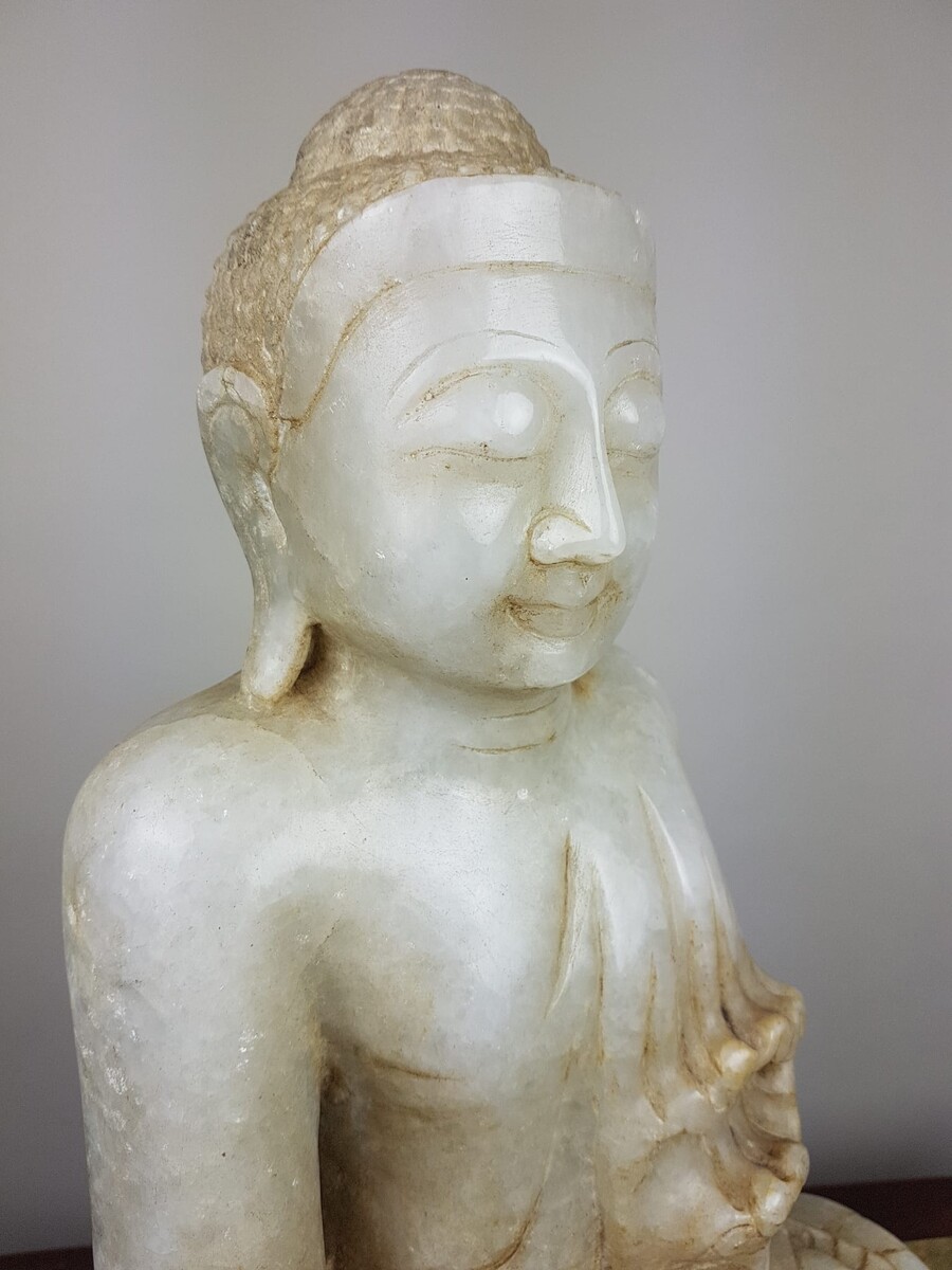 Finely carved stone Buddha, early 20th