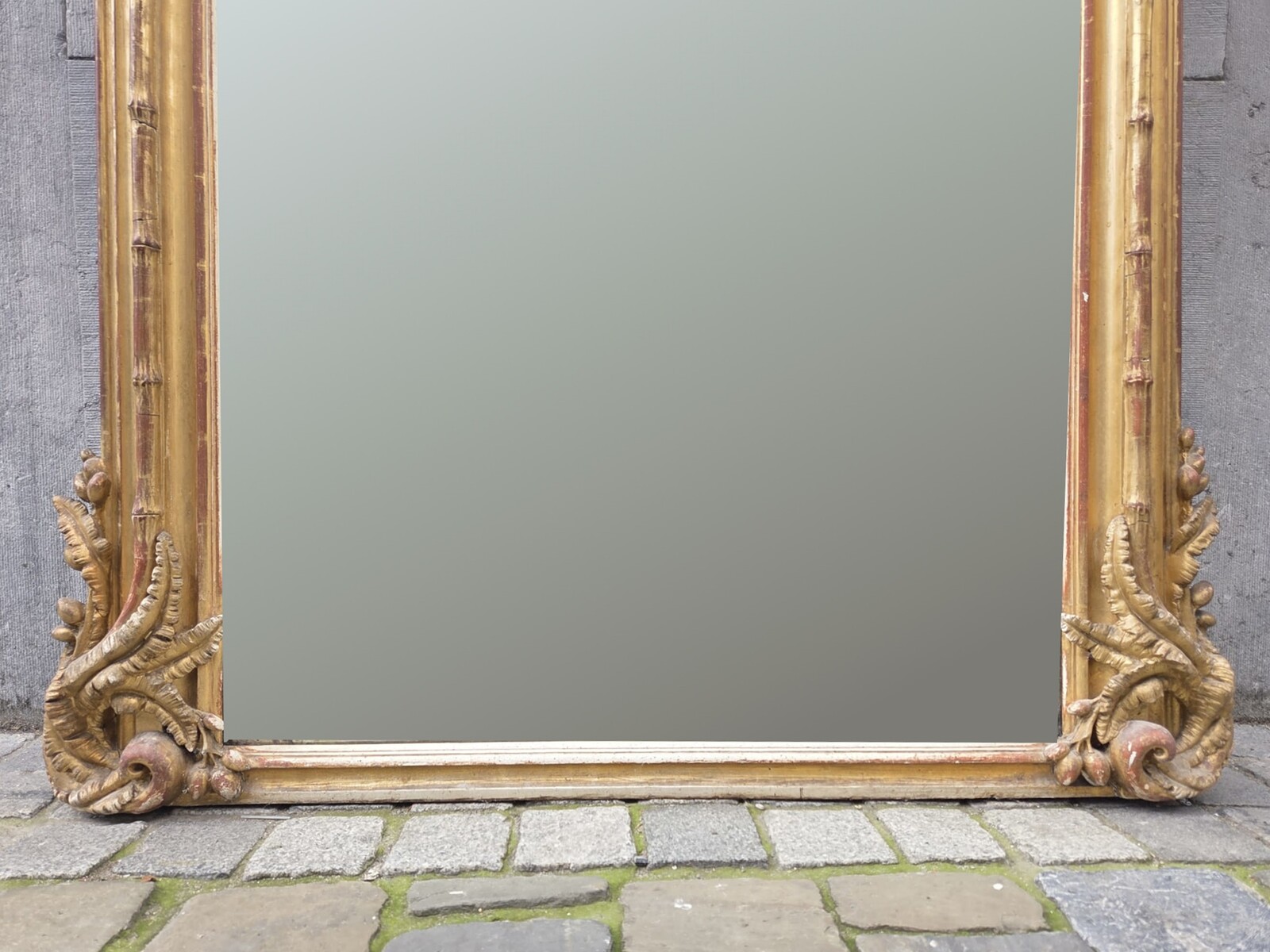 Fireplace mirror in wood and gilded stucco, 19th