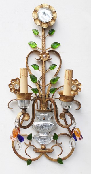 Floral sconce by Maison Baguès