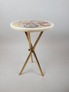 Fornasetti, small side table on tripod base