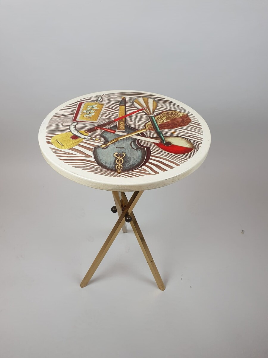 Fornasetti, small side table on tripod base