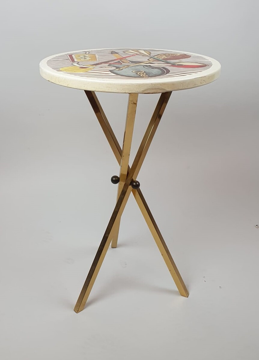 Fornasetti, small side table on tripod base