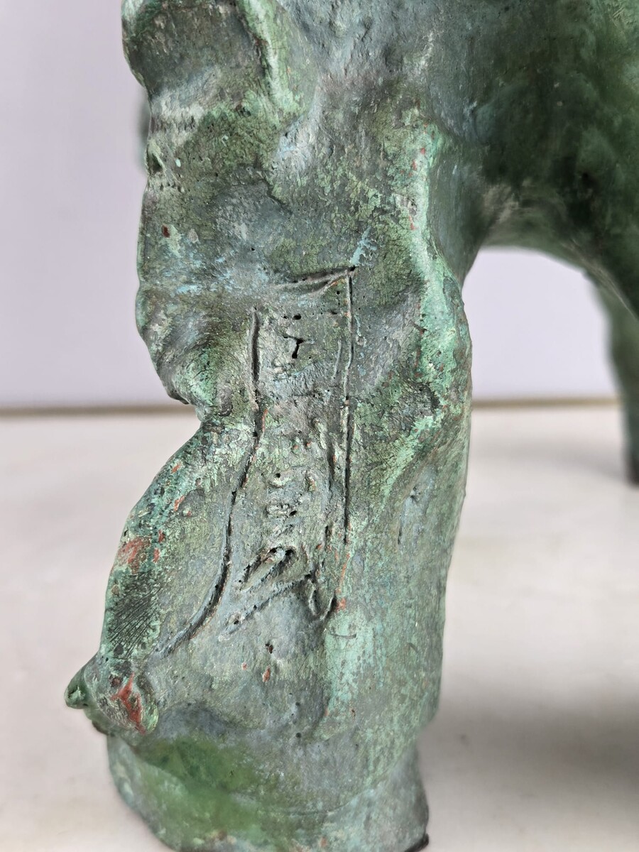 GAMBINO JF Terracotta sculpture with green patina 