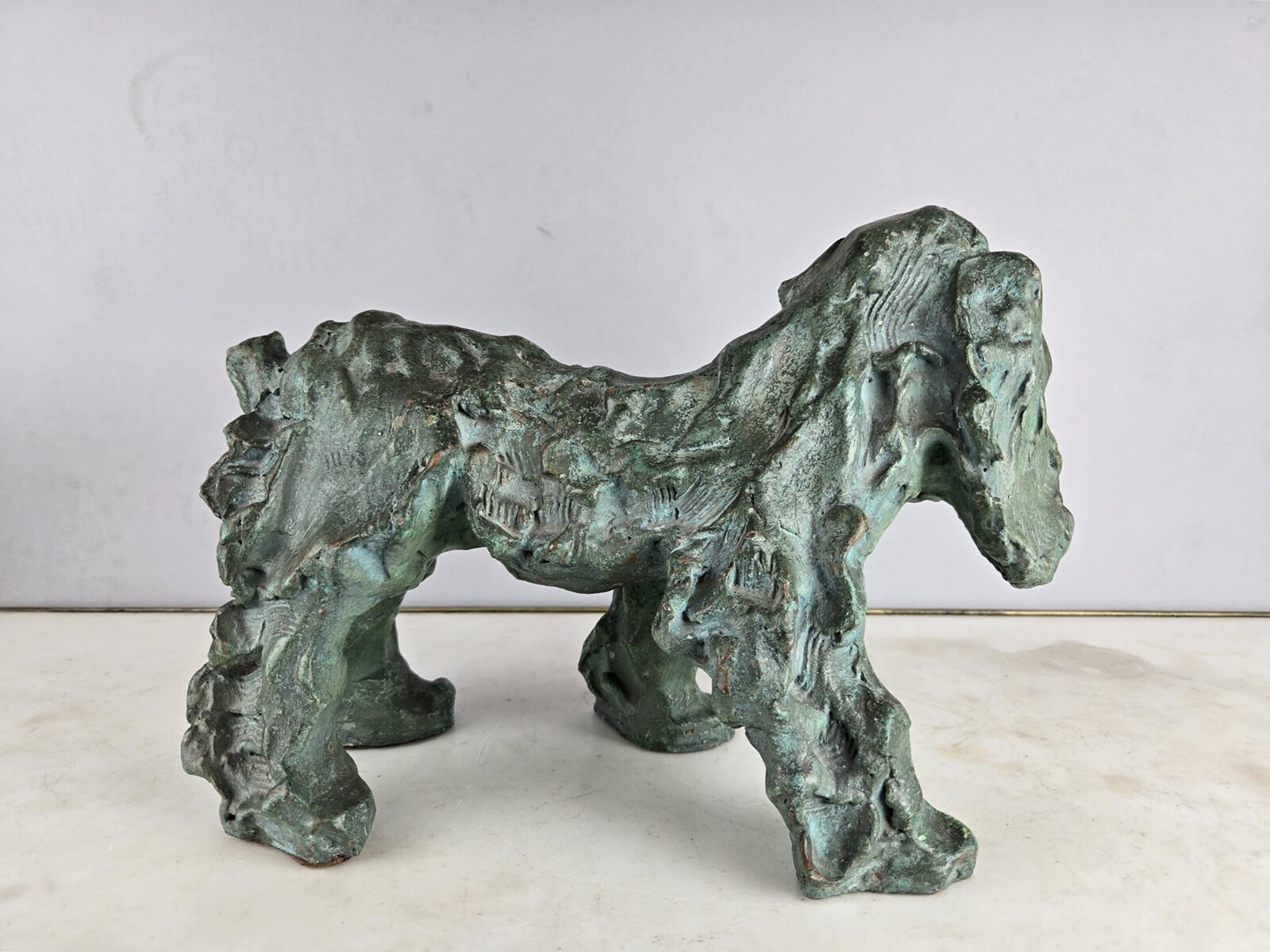 GAMBINO JF Terracotta sculpture with green patina 