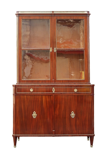 German mahogany display cabinet, 19th c.