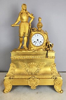 gilded bronze clock figuring the Admiral Michiel de Ruyter