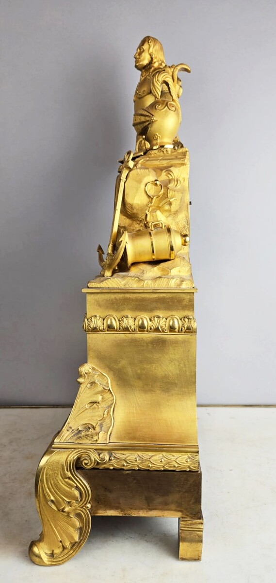 gilded bronze clock figuring the Admiral Michiel de Ruyter