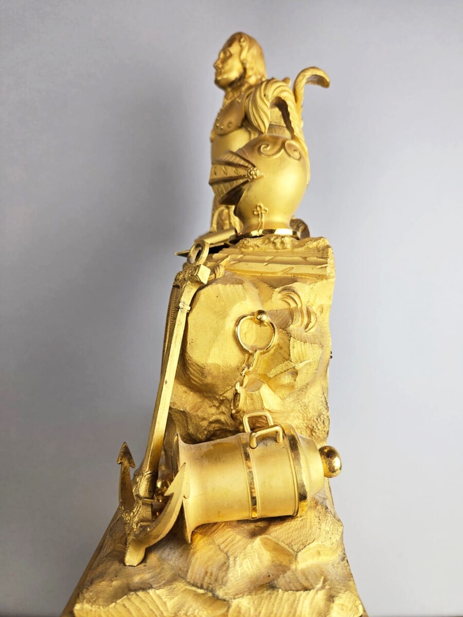 gilded bronze clock figuring the Admiral Michiel de Ruyter