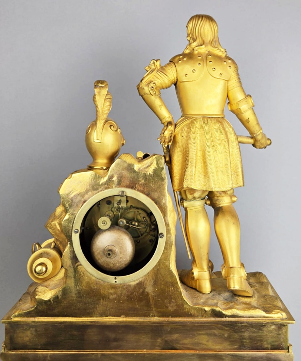 gilded bronze clock figuring the Admiral Michiel de Ruyter