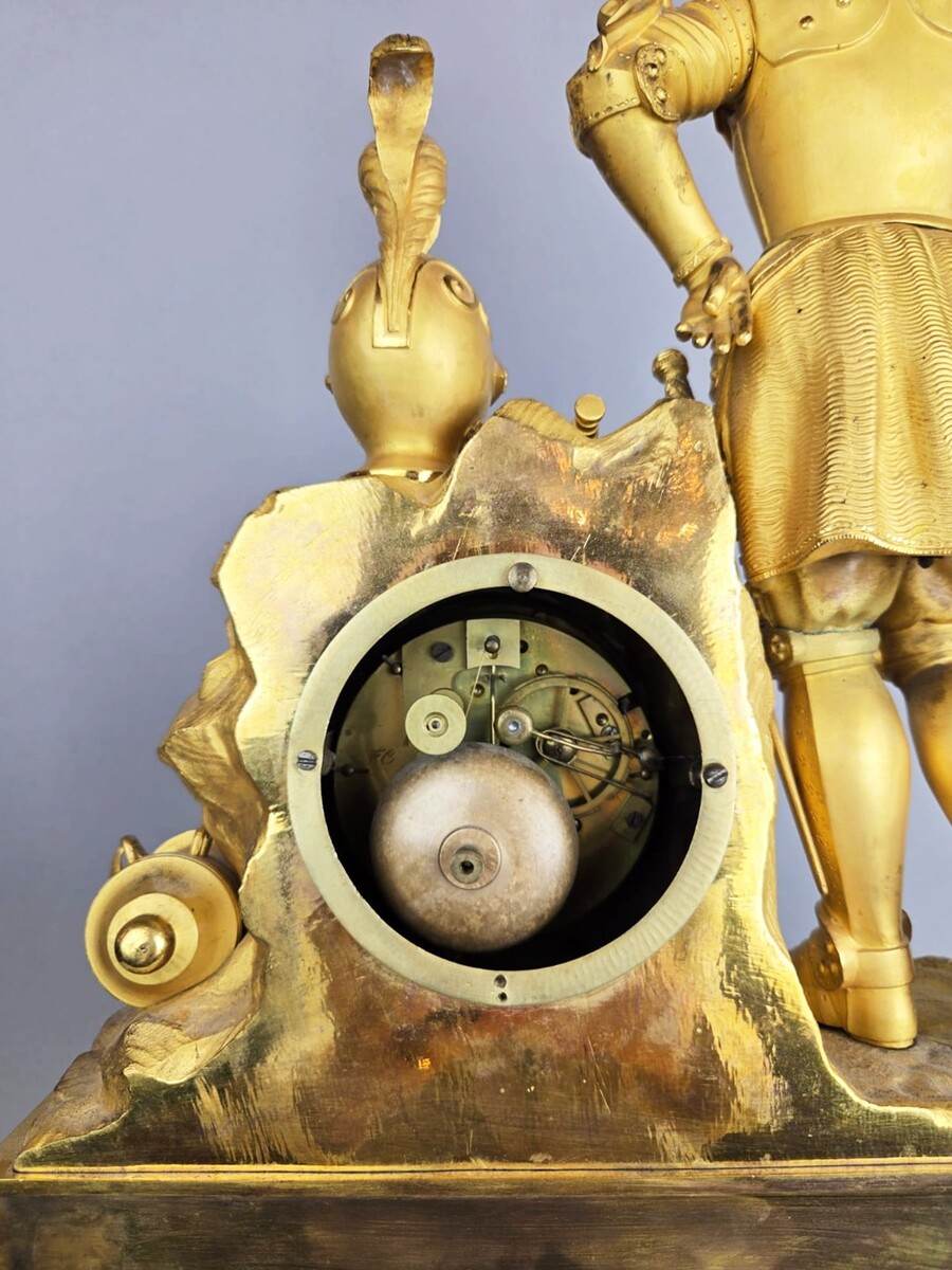 gilded bronze clock figuring the Admiral Michiel de Ruyter