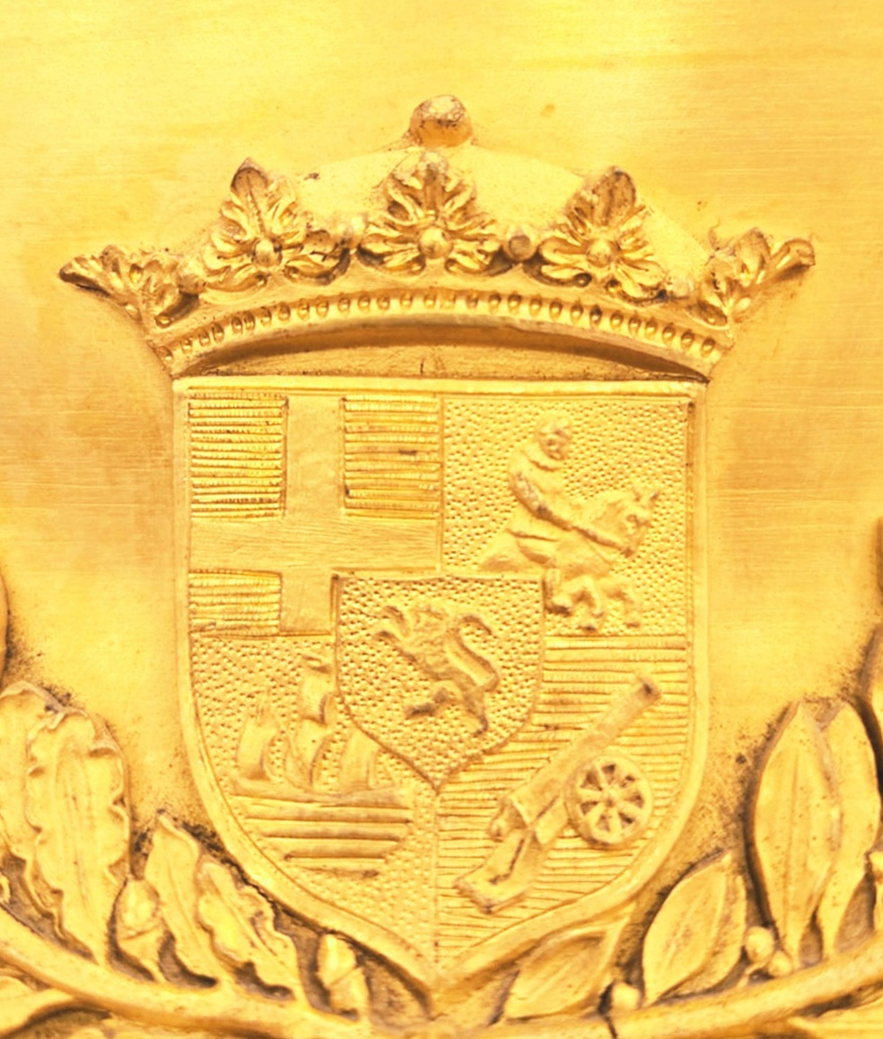 gilded bronze clock figuring the Admiral Michiel de Ruyter
