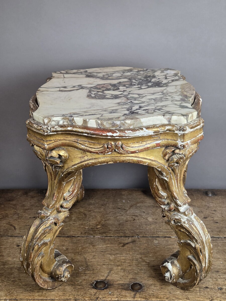 Gilded wood and marble base, Italy early 19th century