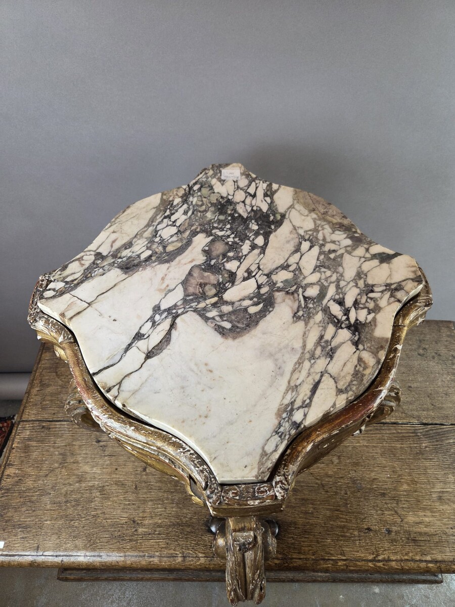 Gilded wood and marble base, Italy early 19th century