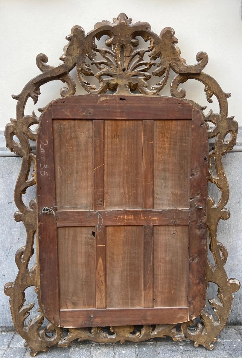 Gilded wood mantel mirror, 19th century