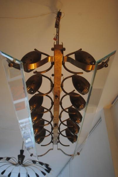 Glass and metal Chandelier Attribute to Gio Ponti