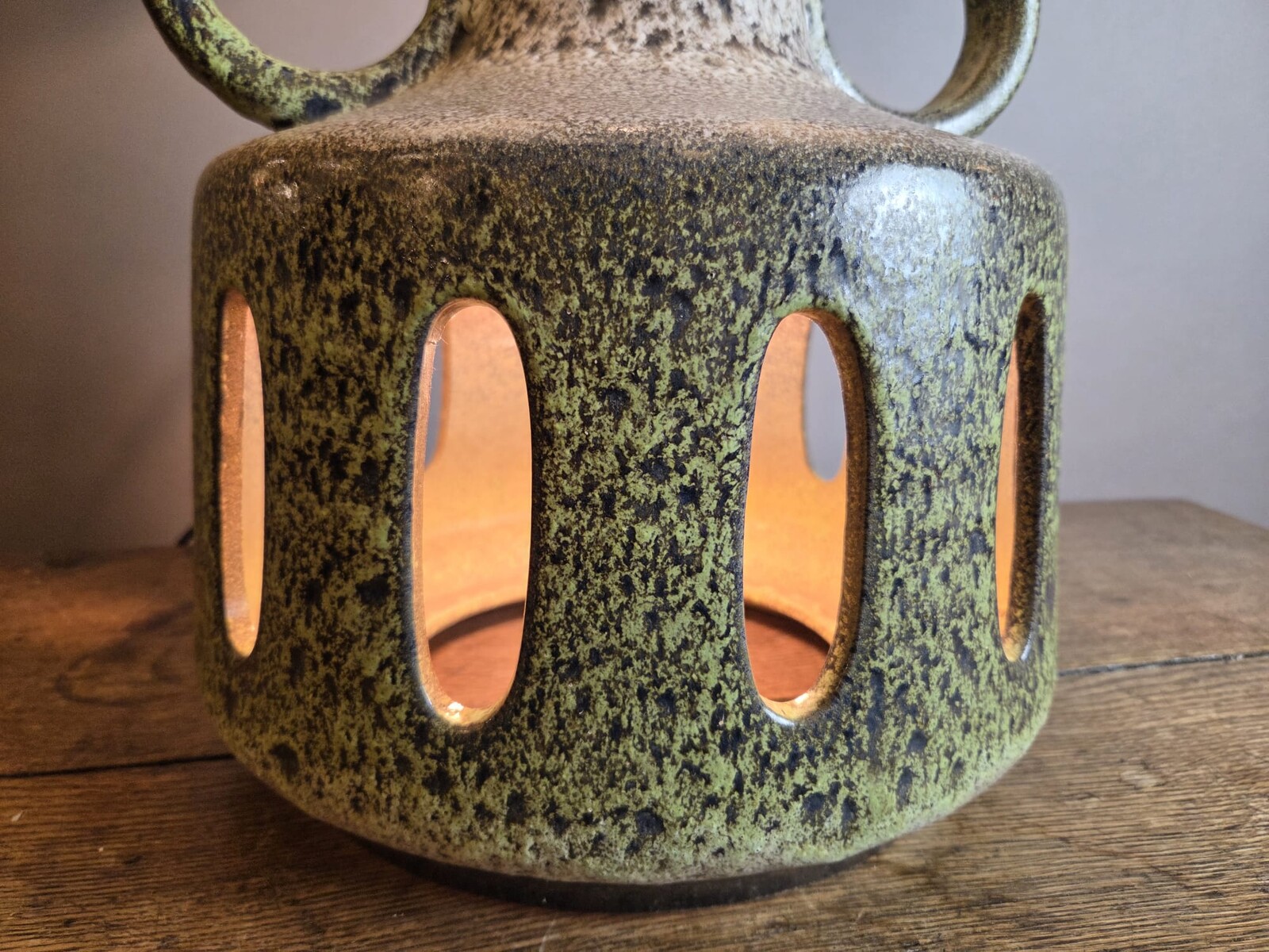 Glazed ceramic lamp, circa 1970
