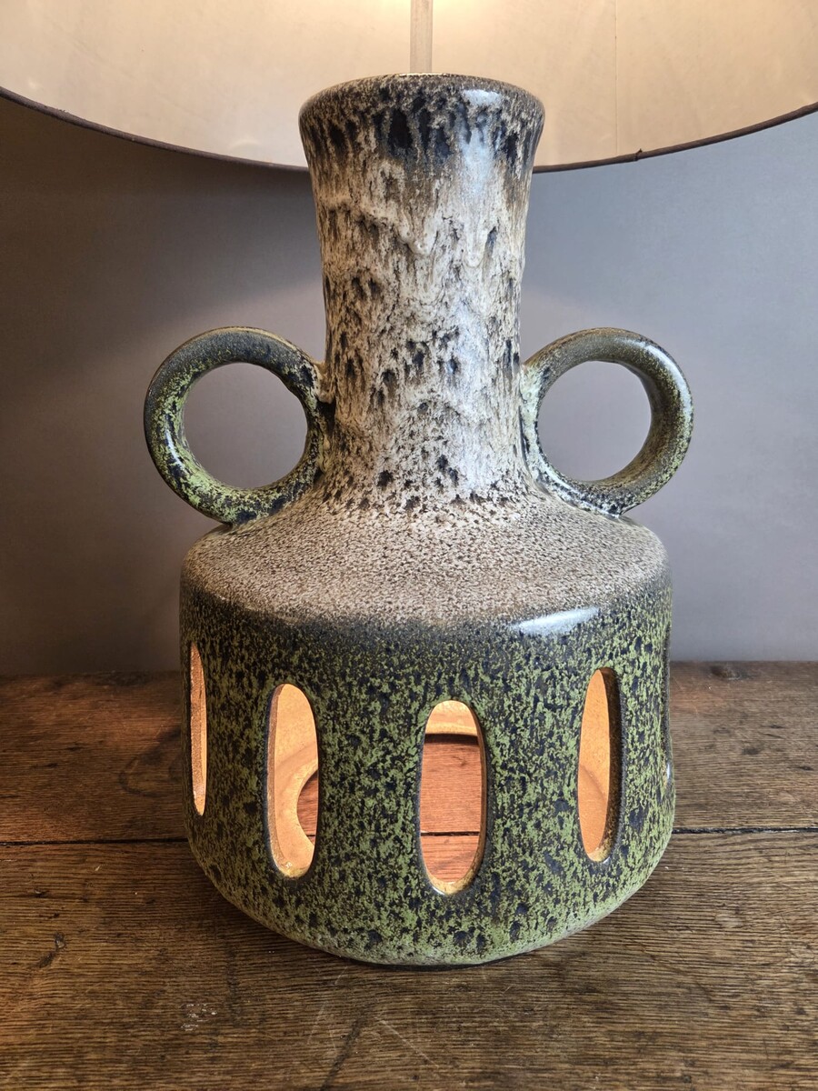 Glazed ceramic lamp, circa 1970