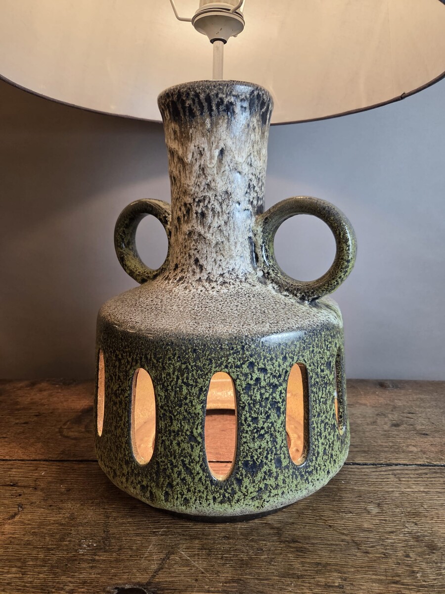 Glazed ceramic lamp, circa 1970