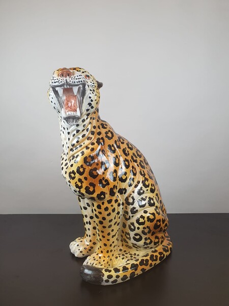 Glazed terracotta leopard, circa 1970