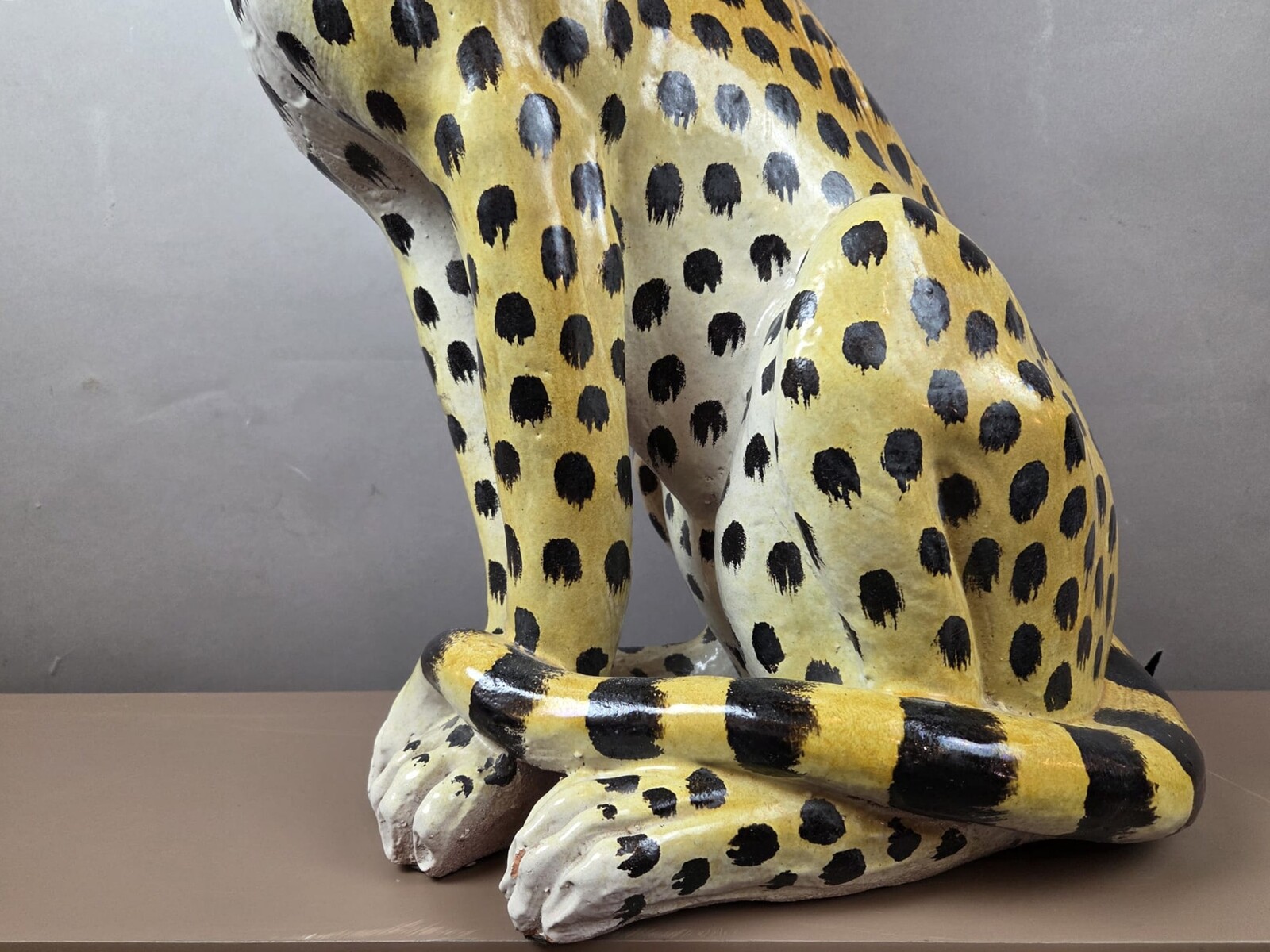 Glazed terracotta leopard, Italy circa 1950