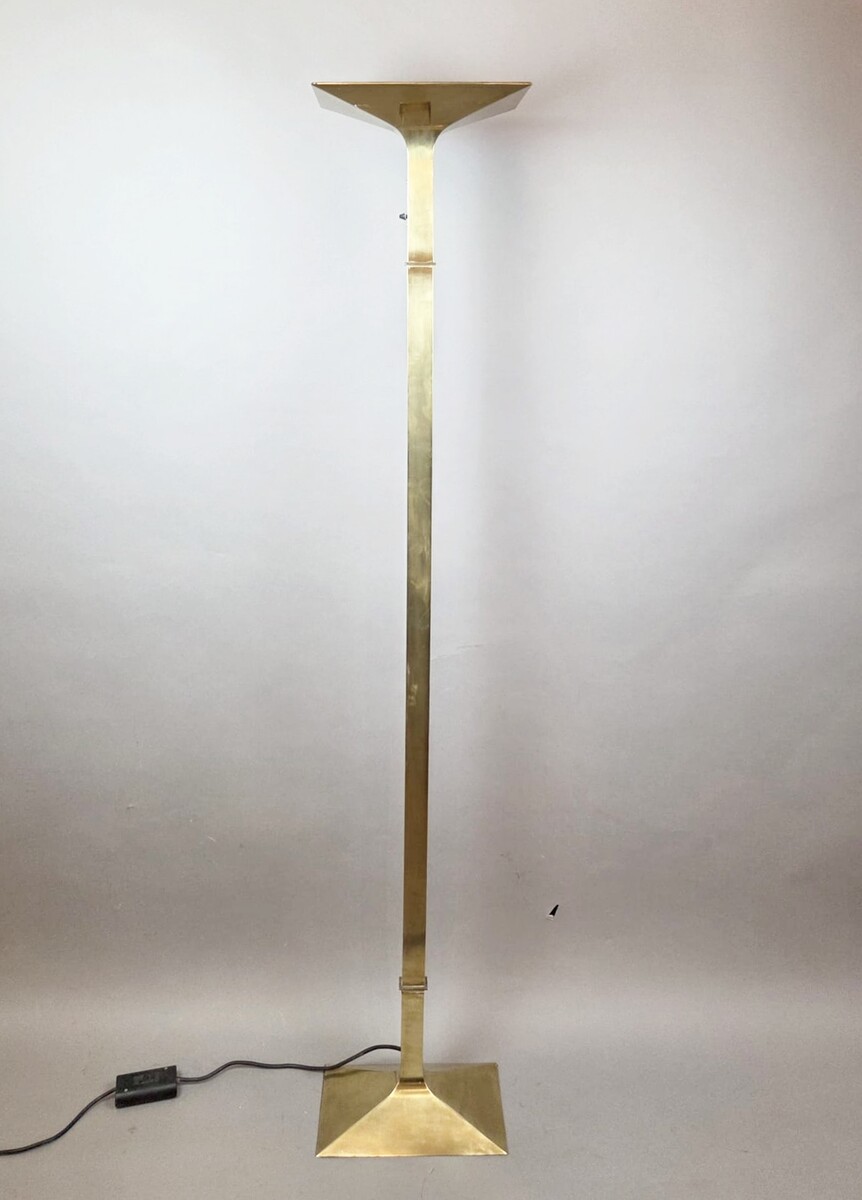 Gold-plated brass floor lamp, New Society, 1970s