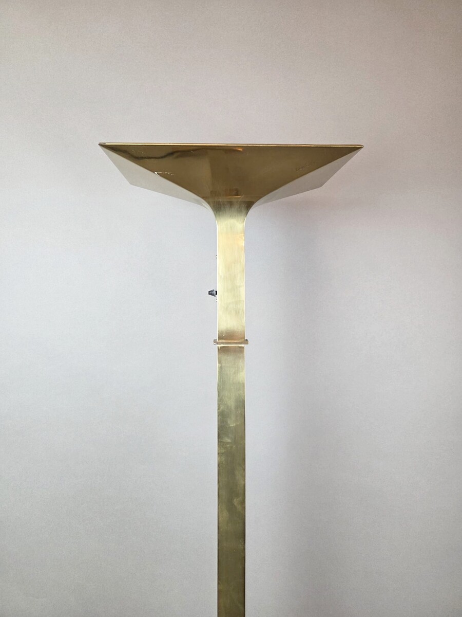 Gold-plated brass floor lamp, New Society, 1970s