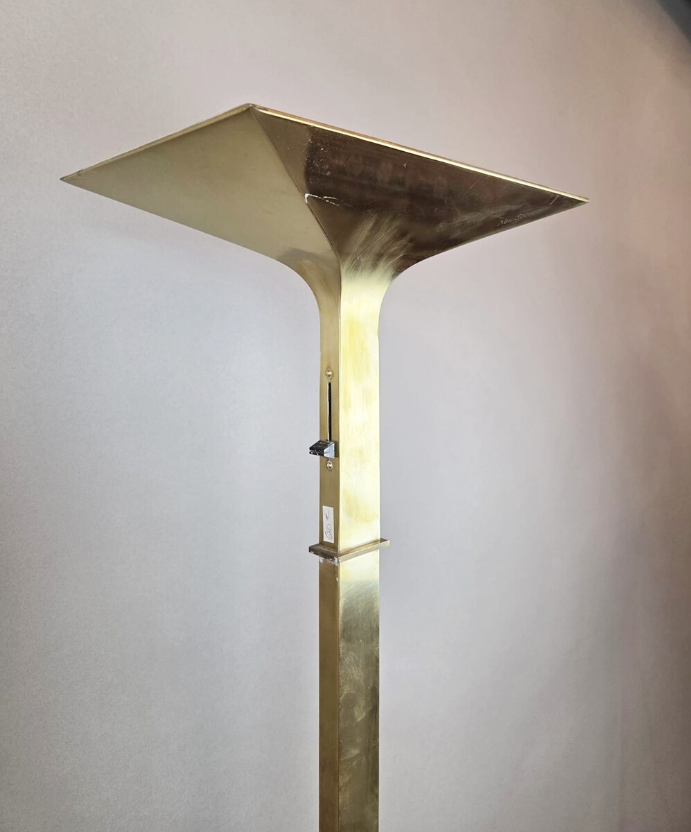 Gold-plated brass floor lamp, New Society, 1970s