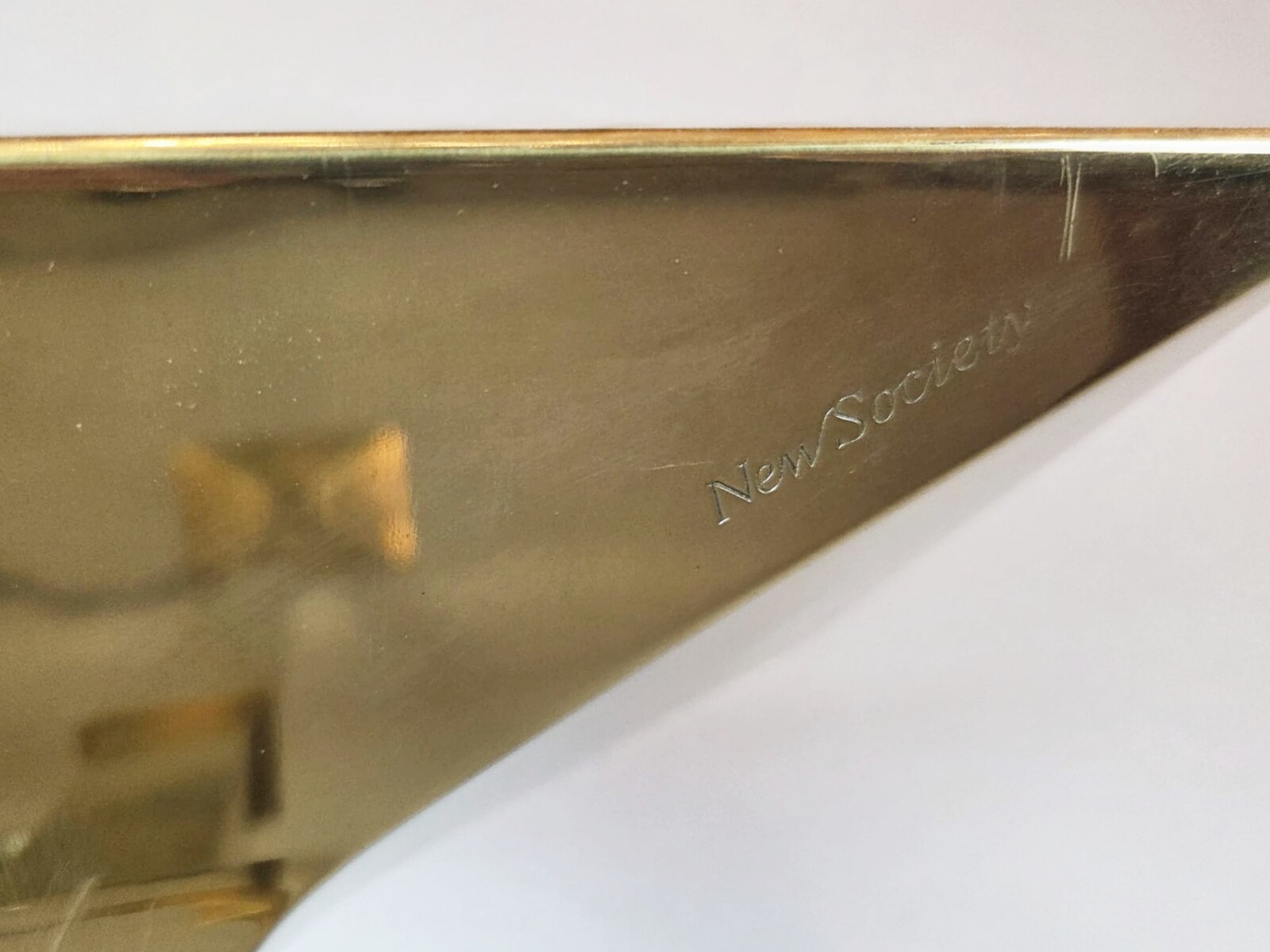 Gold-plated brass floor lamp, New Society, 1970s