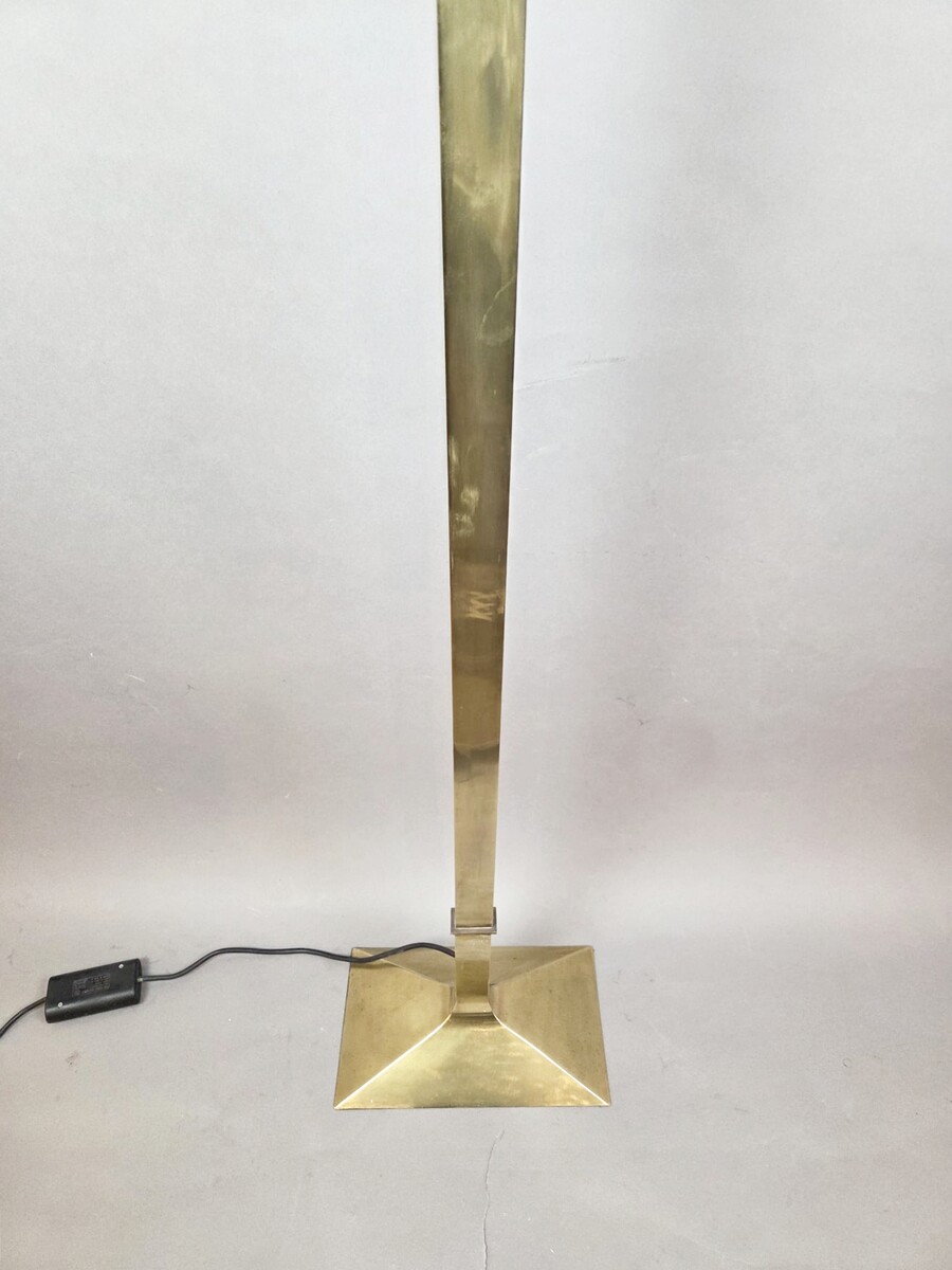 Gold-plated brass floor lamp, New Society, 1970s