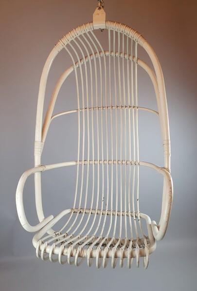 Hanging wicker chair, circa 1980