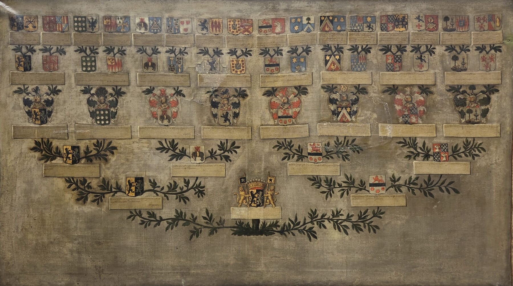 Heraldic painting, oil on canvas, 18th century