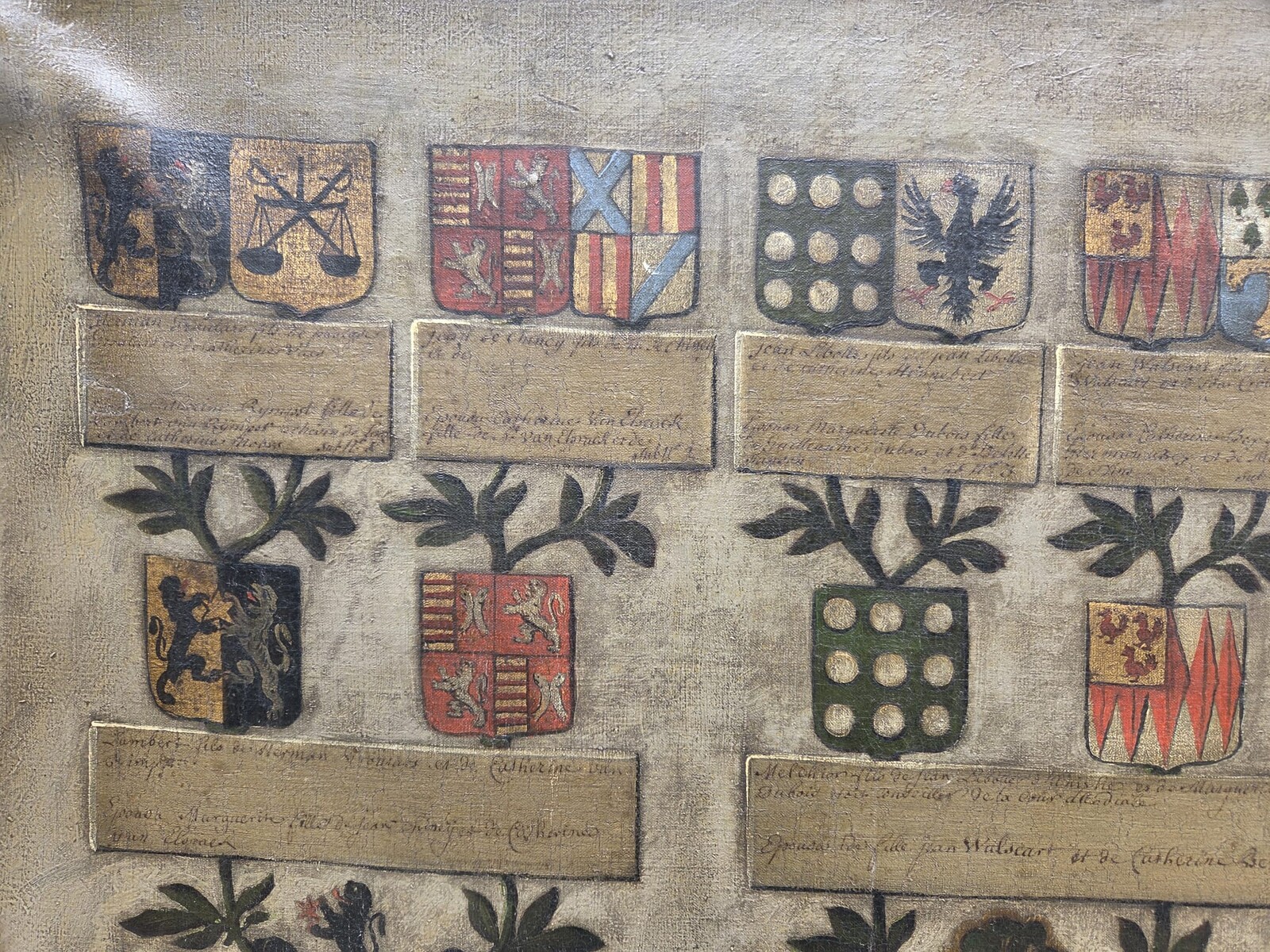 Heraldic painting, oil on canvas, 18th century