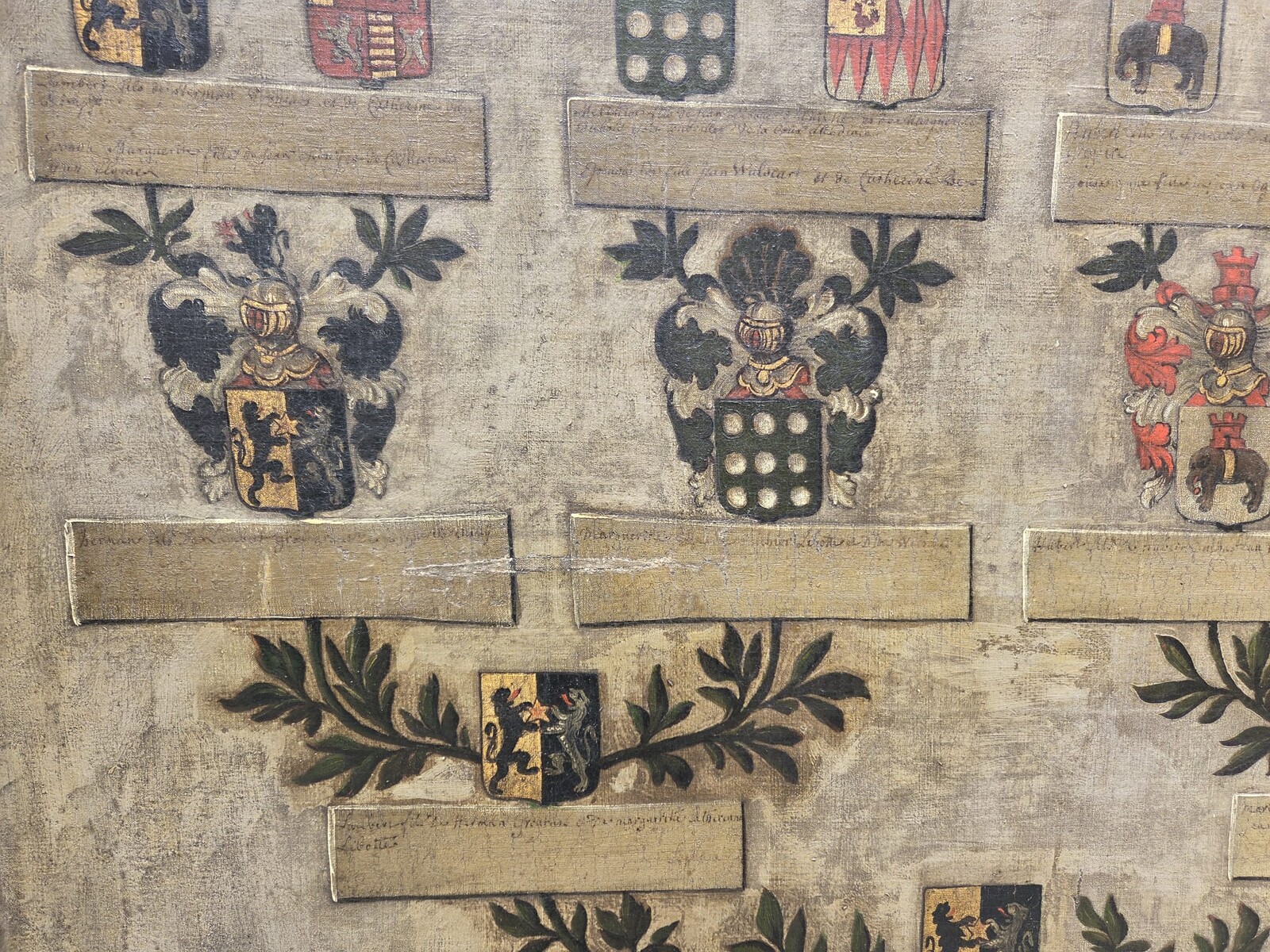 Heraldic painting, oil on canvas, 18th century