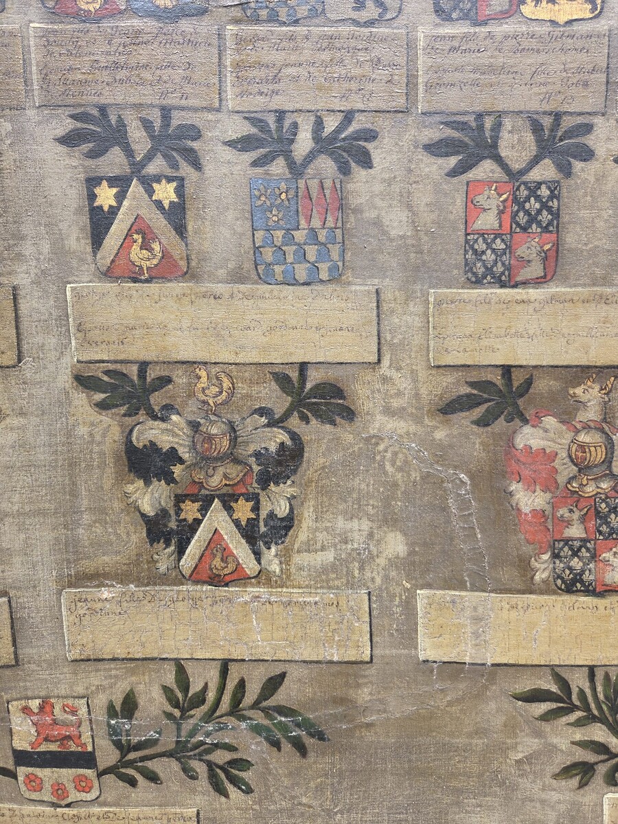 Heraldic painting, oil on canvas, 18th century