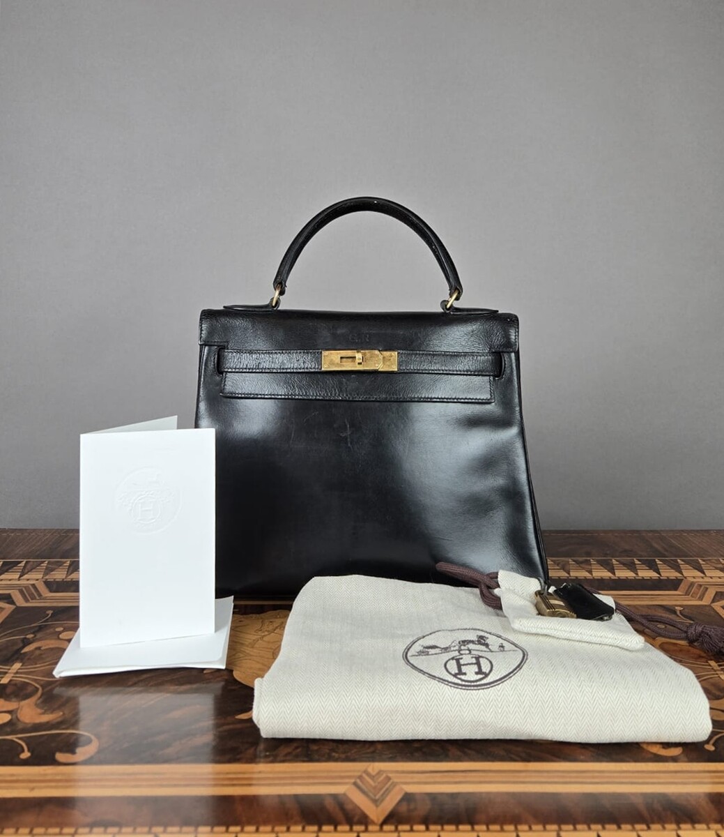 Hermès Kelly 28 Sellier Bag in black Box leather, 1959