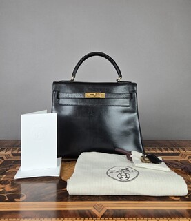Hermès Kelly 28 Sellier Bag in black Box leather, 1959