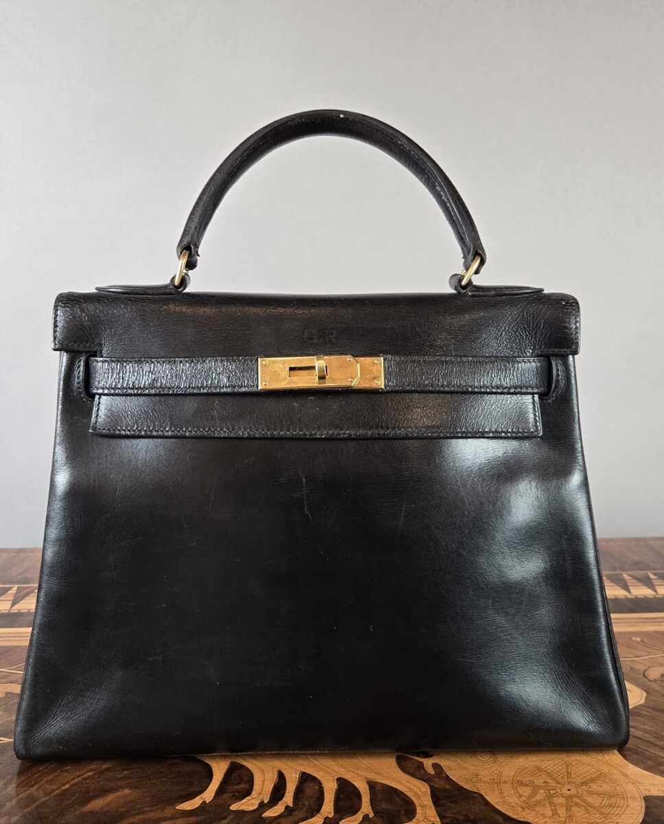 Hermès Kelly 28 Sellier Bag in black Box leather, 1959