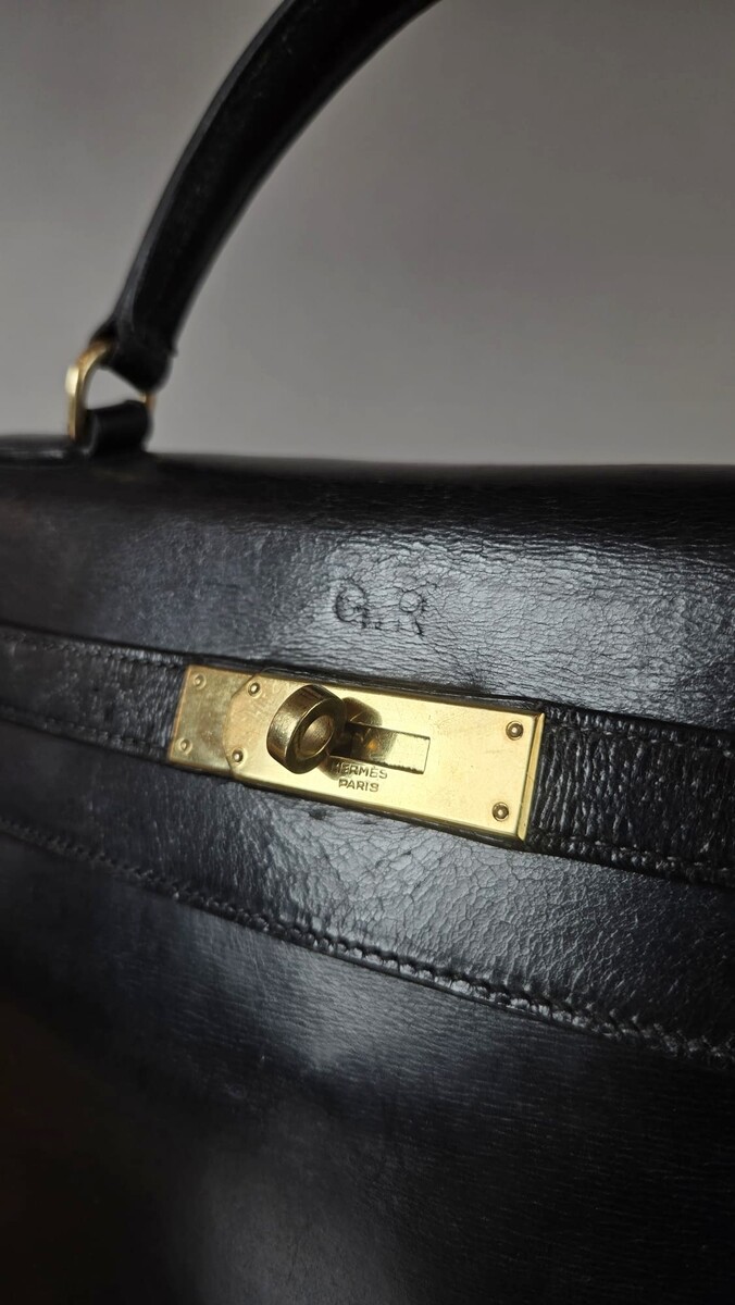 Hermès Kelly 28 Sellier Bag in black Box leather, 1959