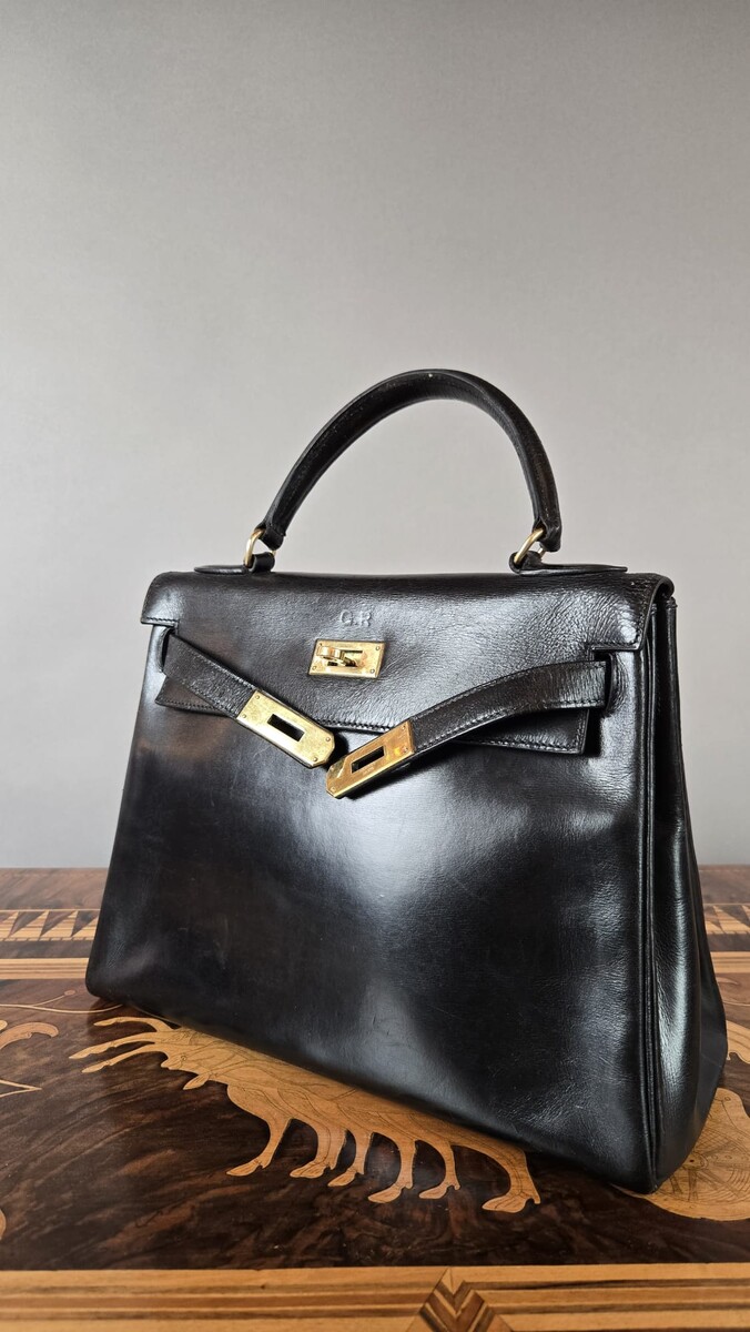 Hermès Kelly 28 Sellier Bag in black Box leather, 1959