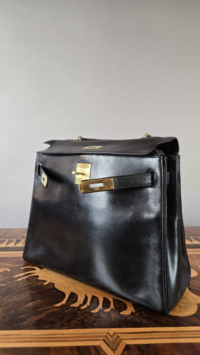 Hermès Kelly 28 Sellier Bag in black Box leather, 1959