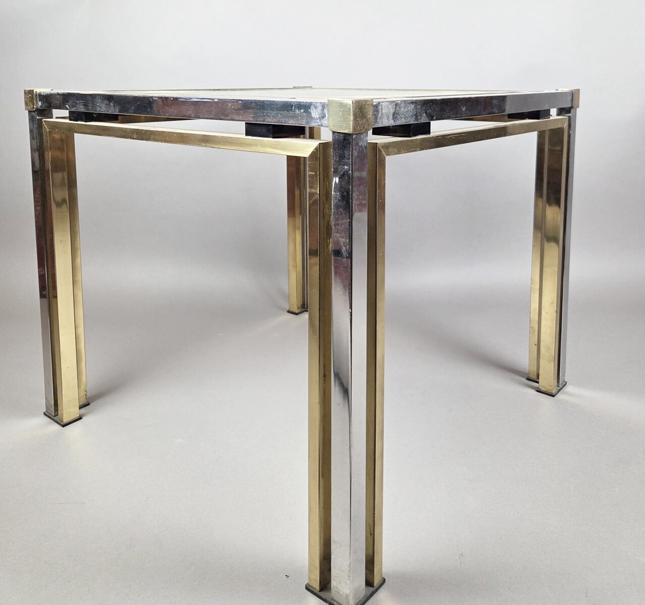 Hollywood-style table and lamp, attributed to Guy Lefevre, circa 1970